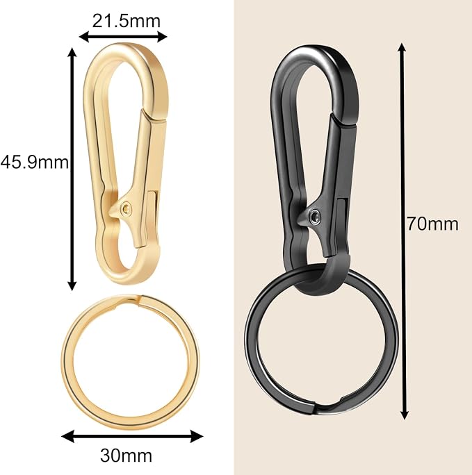 2pcs Metal Keychain Rings, Sturdy Key Chain Ring Carabiner Clip, Key Holder - Image 3
