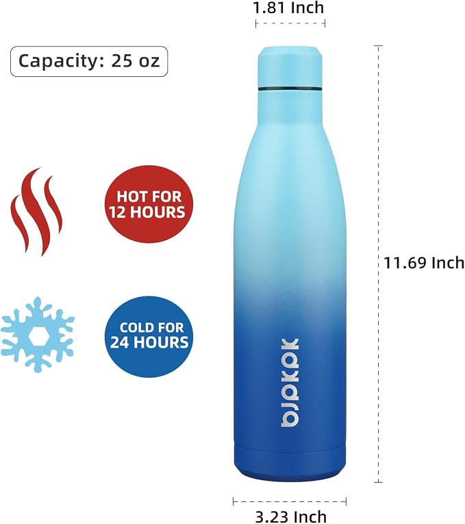 BJPKPK 25oz Insulated Water Bottle Double Wall Vacuum Insulated Stainless Steel - Image 2