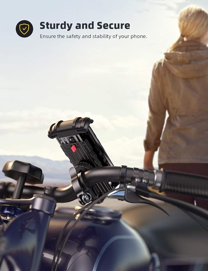 Lamicall Bike Phone Holder, Motorcycle Phone Holder – 360° Handlebar Mount - Image 3