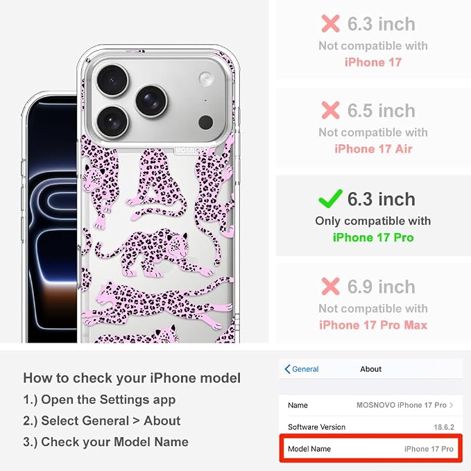 MOSNOVO for iPhone 17 Pro Case | Military Grade 6.6ft Drop Tested | Camera - Image 2