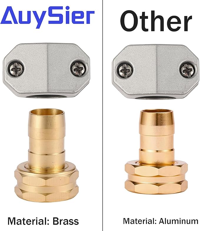 Garden Hose Repair Kits, 2 Pack Brass Water Hose Connector, Fit 3/4" and 5/8" - Image 5