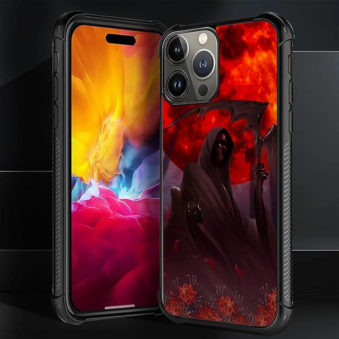 for iPhone 16 Pro Max Case, Death by The Red Moon Pattern Graphic Design Girl - Image 7
