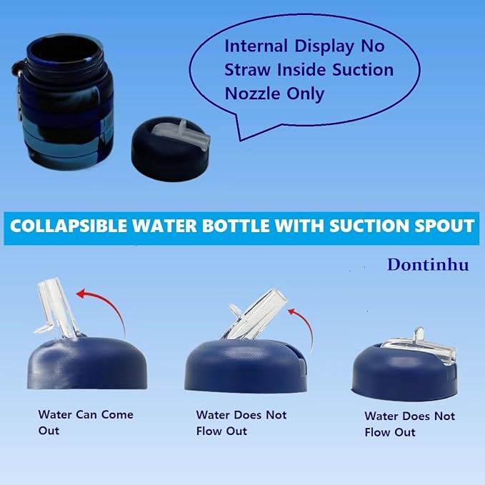 Collapsible Water Bottles 2 Pack 16oz, Travel Portable Sport Water Bottle - Image 2