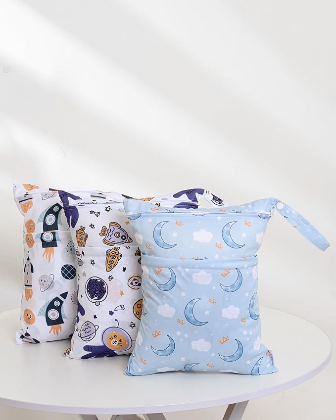 ALVABABY 3 Cloth Diaper Wet Dry Bags Waterproof Reusable - Image 7