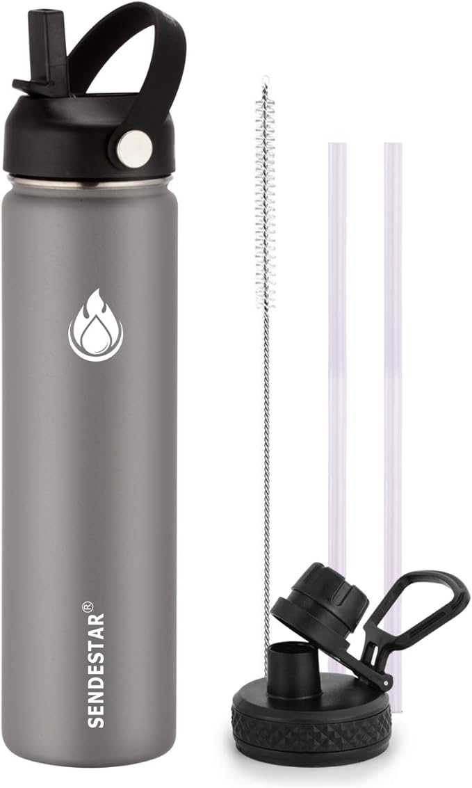 SENDESTAR Stainless Steel Water Bottle, Wide Mouth Water Bottle 24 oz by Sendestar