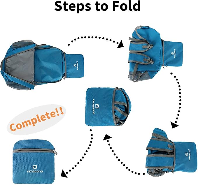 FENGDONG 35L Lightweight Foldable Waterproof Packable Travel Small Hiking - Image 3
