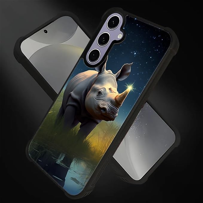 for Samsung Galaxy S24 S25 Case, Rhino Water Marshes Pattern Graphic Design - Image 2