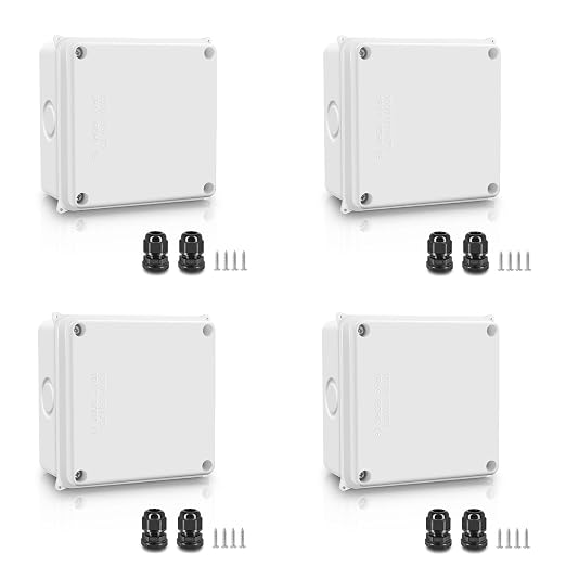 NineLeaf White Junction Box, IP65 Waterproof ABS Plastic Electrical Enclosure by NineLeaf