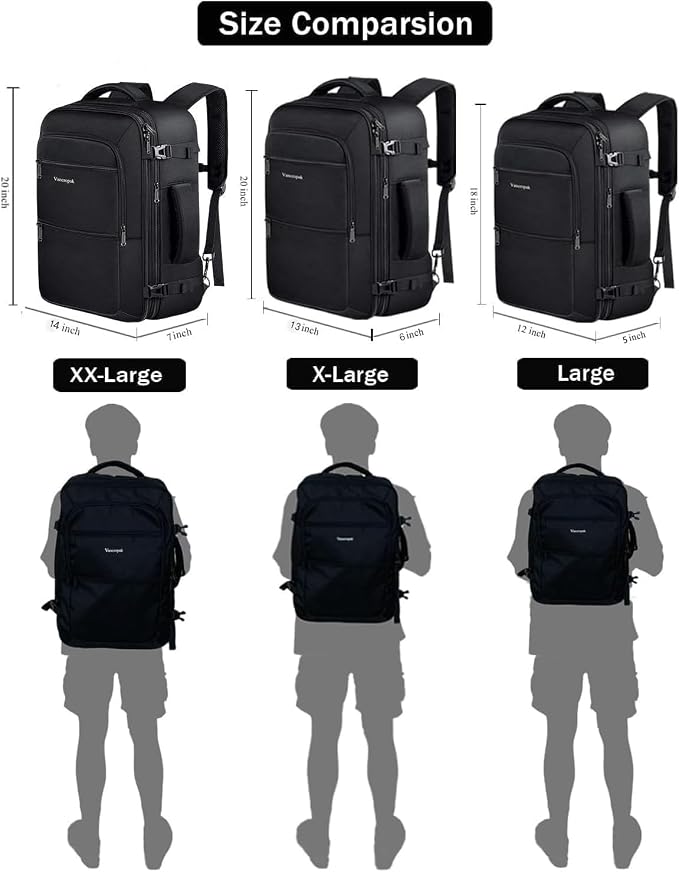 Vancropak Carry On Backpack, 40L Expandable Extra Large Travel Backpack - Image 8