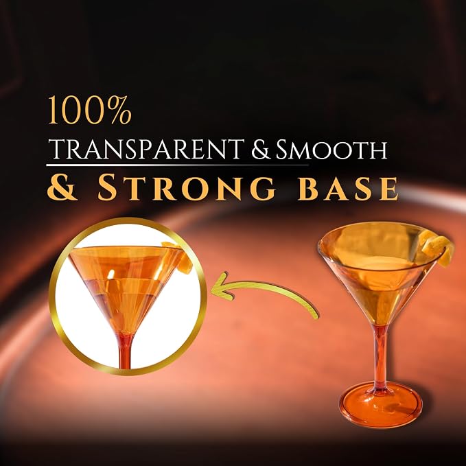 European Style Plastic Crystal Glasses, Unbreakable Martini, Cocktail |Set of - Image 5