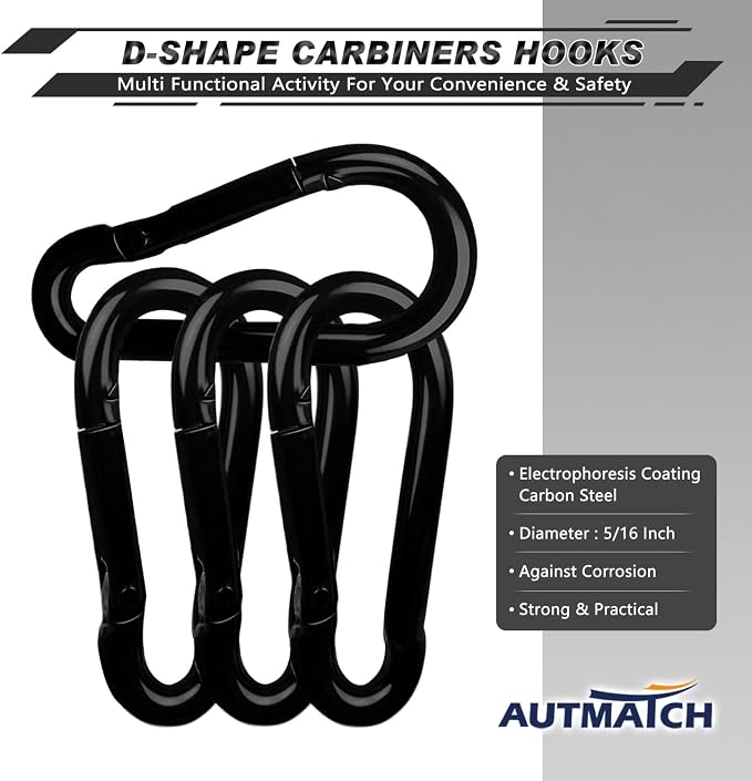 AUTMATCH Carabiner Clips, 4 Pack - Image 3