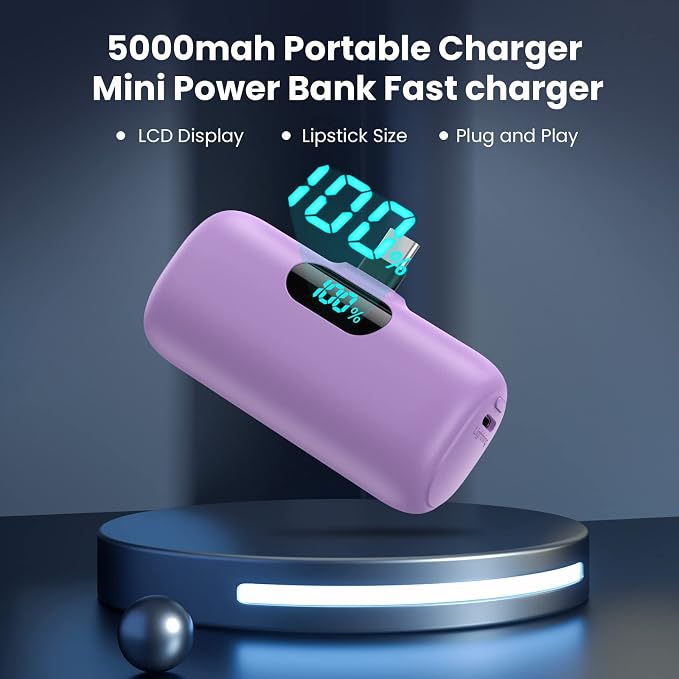 Mini Portable Charger 5000mAh Power Bank, 15w PD USB C Cell Phone Portable Power - Image 5