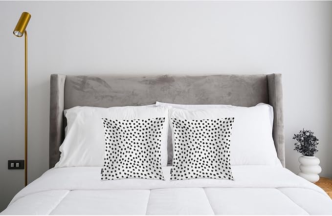 Swono Polka Dots Decorative Throw Pillow Covers Pack of 2, Abstract Messy Black - Image 3