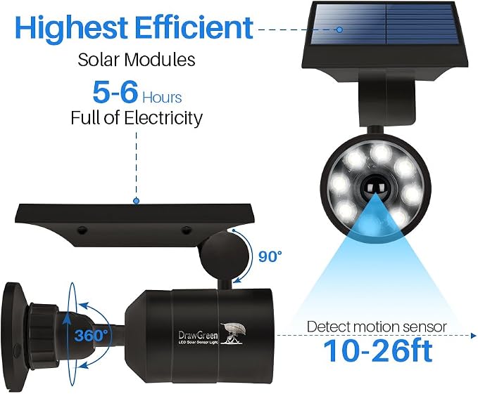 Solar Motion Sensor Light of 2, Solar Lights Outdoor Waterproof, 100-Week 100% - Image 2