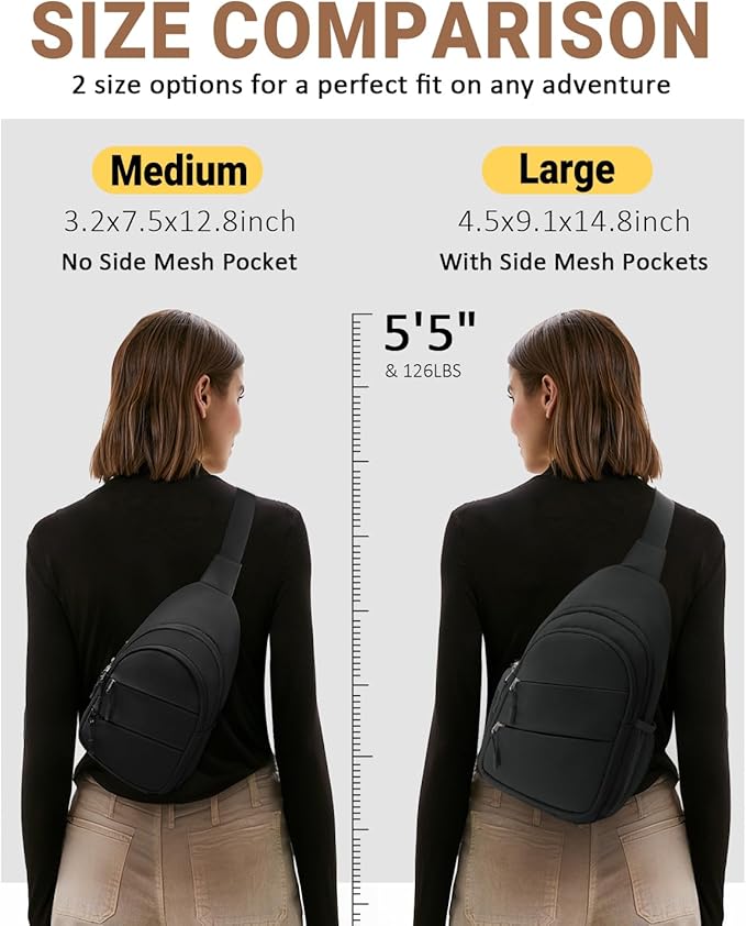 Tuwubi Crossbody Bags for Women, Sling Bag for Men, Small Hiking Backpack Anti - Image 6