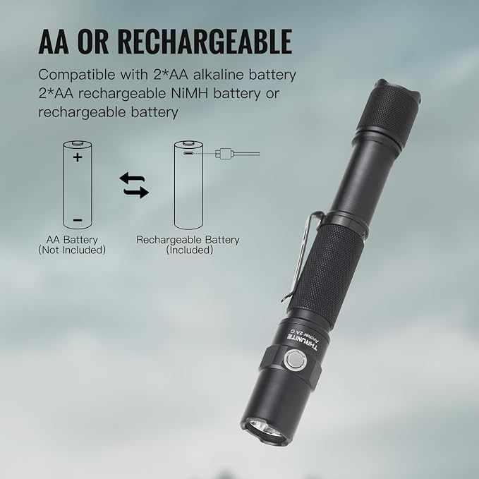 ThruNite Archer 2A C LED Rechargeable Flashlight, High 1000 Lumens AA Flashlight - Image 3