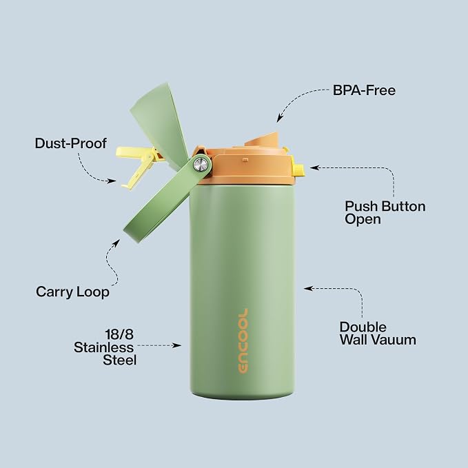 Insulated Water Bottle with Straw - Image 4