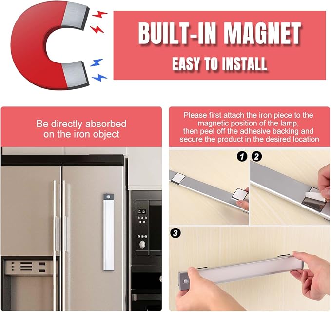 LED Motion Sensor Light, Under Counter Lighting, Wireless USB Rechargeable - Image 4
