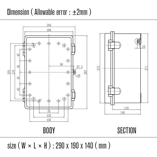 LeMotech Electrical Box, IP67 Waterproof Hinged Clear Cover Stainless Steel - Image 8