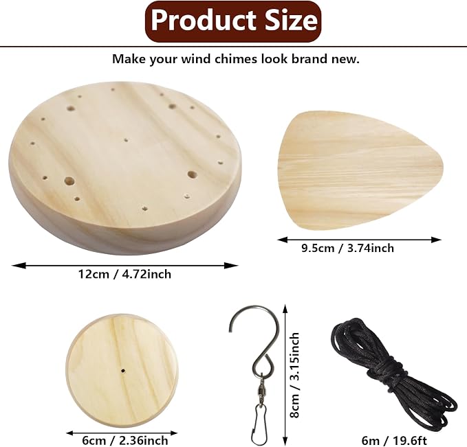 Wind Chime Replacement Parts, Wind Catcher, 19.6FT Nylon Cord, DIY Wind Chime - Image 3