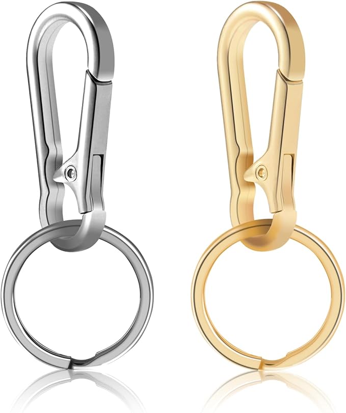 2pcs Metal Keychain Rings, Sturdy Key Chain Ring Carabiner Clip, Key Holder by ManTangSun