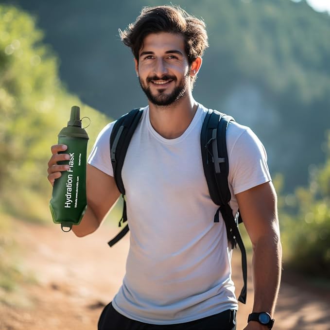 WILDREEDS 500ml Soft Flask, TPU Collapsible Soft Water Bottle - Image 5
