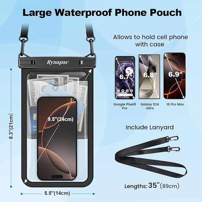 Rynapac [Up to 10" Large Waterproof Phone Pouch - Image 6