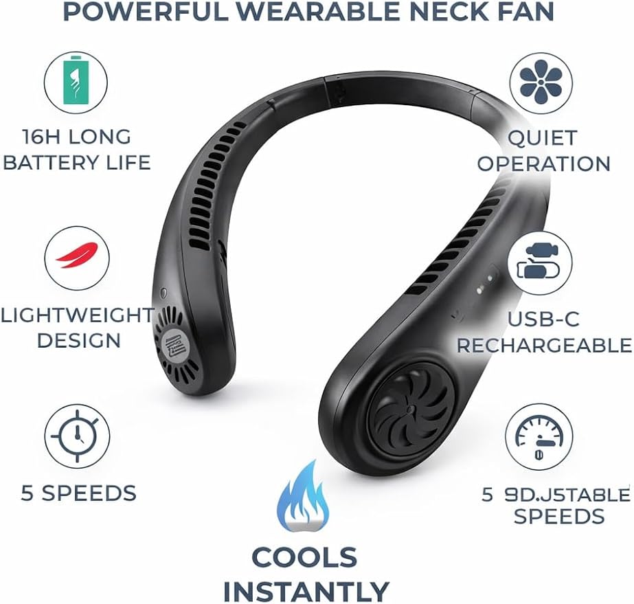 Portable Neck Fan, Bladeless Neck Fan - Image 6