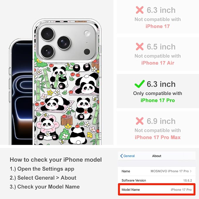 MOSNOVO for iPhone 17 Pro Case, Shockproof Military-Grade Protection 6.6ft Drop - Image 2