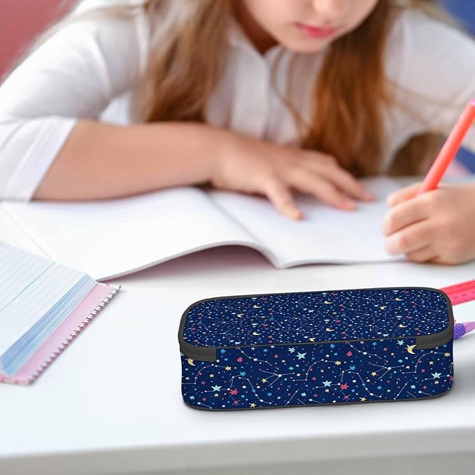 Galaxy Pencil Case Organizer Constellation Space Bright Stars Purple Stationery - Image 5