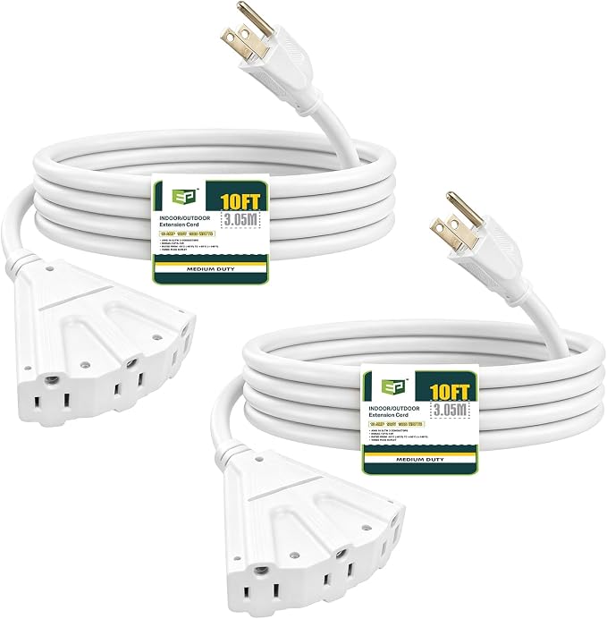 EP 2 Pack 10 Ft Outdoor Extension Cord by ENERGYPRO
