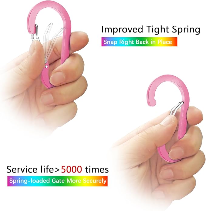 sprookber 2" Small Carabiner Clip, D Ring Caribeener, Spring Snap Hook - Image 3