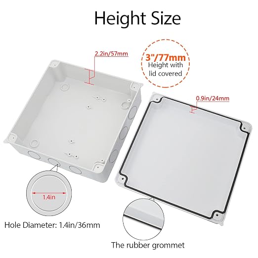 LeMotech Junction Box, Electrical Box IP65 Water Resistant Dustproof ABS - Image 5