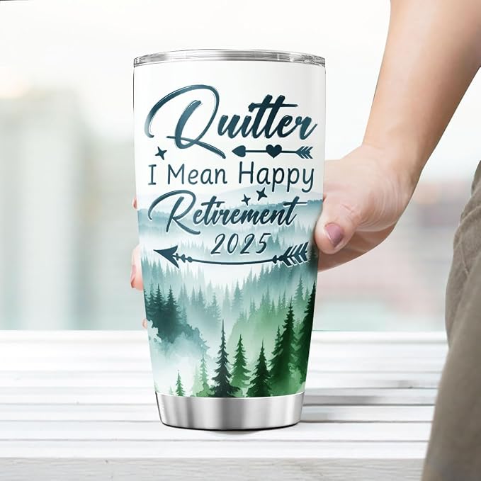 Funny Retirement Tumbler 2025 for Men Women, Quitter I Mean Happy Retirement - Image 6