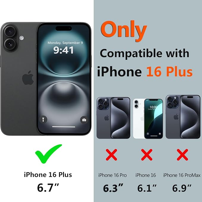 for iPhone 16 Plus Case Waterproof, Full-Body Hard Case Built-in - Image 2