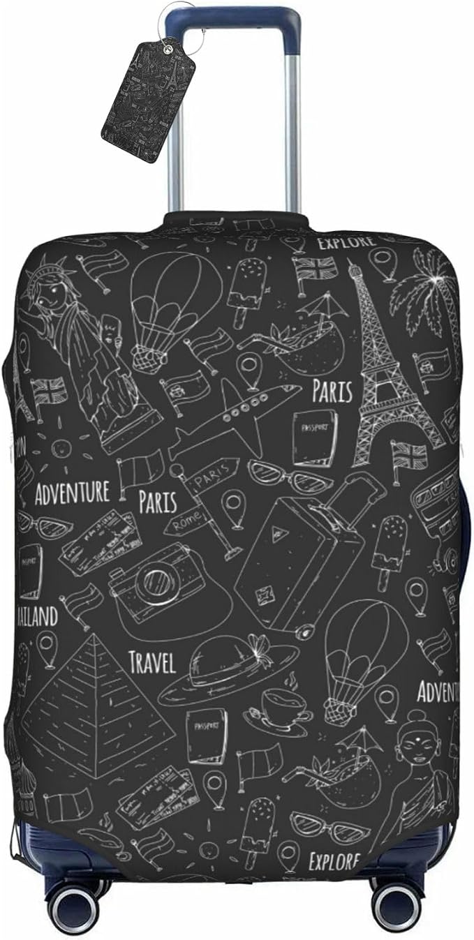 World Marks Luggage Cover for Suitcase and Luggage Tag Combination, Elastic by Vridoyt