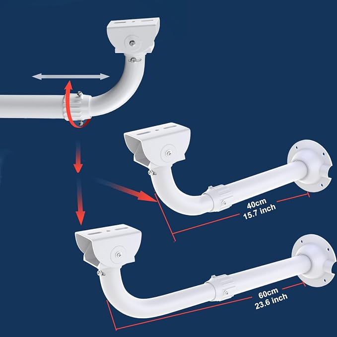 WiTi CCTV Security Camera Mount Bracket, 40CM-60CM Adjustable Wall and Ceiling - Image 3