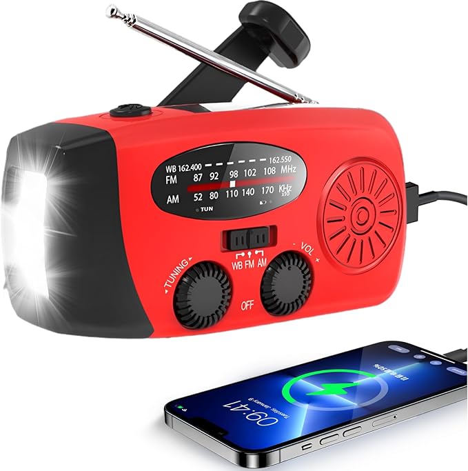 Hand Crank Emergency Radio, AM/FM/NOAA Weather Radio by NOCTINGALE
