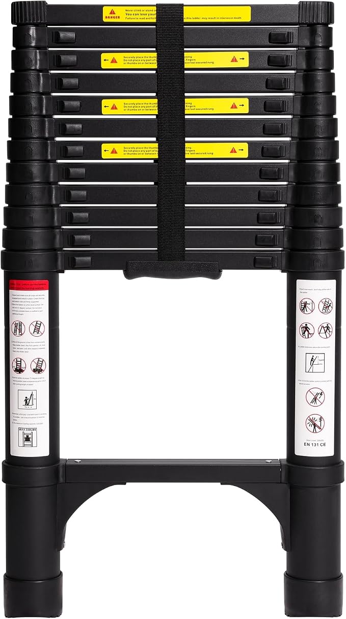 BOCOM 12.5 FT Aluminum Telescoping Ladder, Lightweight Multi-Purpose by BOCOM