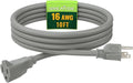 Indoor Outdoor Extension Cord 10 FT, 16/3 SJTW Weatherproof Grey Electrical by GREATIDE