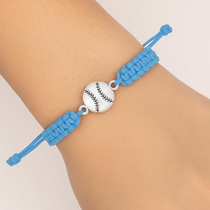 Sportybella - Baseball Bracelet, Baseball Jewelry, Adjustable Braided Baseball - Image 4