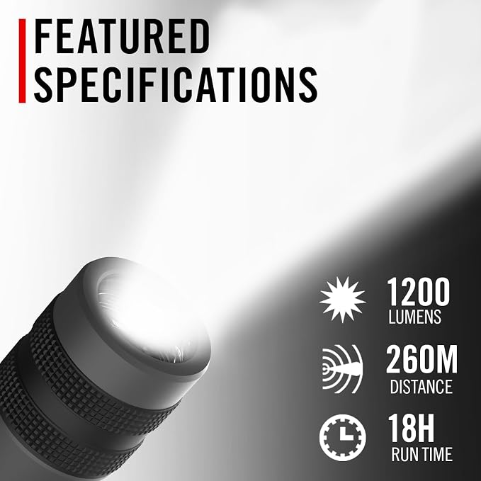 Coast GX20 1200 Lumen Waterproof Alkaline-Dual Power LED Flashlight - Image 2