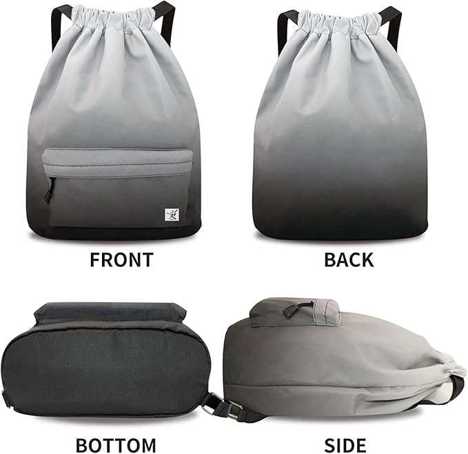 Waterproof Drawstring Bag, Gym Bag Sackpack Sports Beach Backpack - Image 2