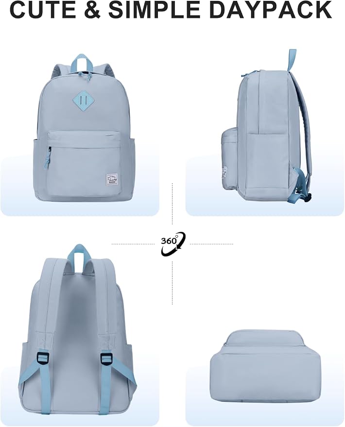 VASCHY Lightweight Backpack for School, Water Resistant Classic Bookbag - Image 6