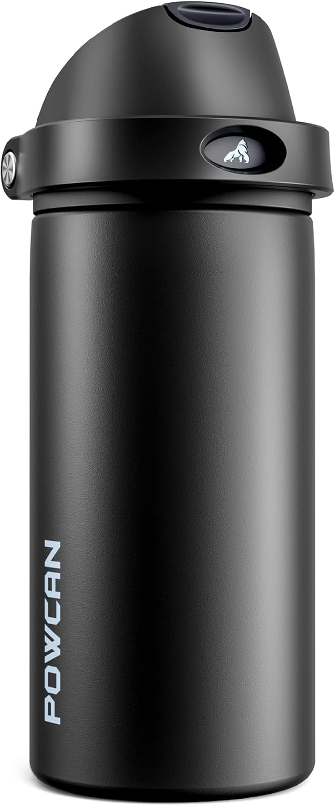 POWCAN 18 oz Insulated Water Bottle: 2-in-1 Push-Button Spout & Quick-Flip Straw by POWCAN