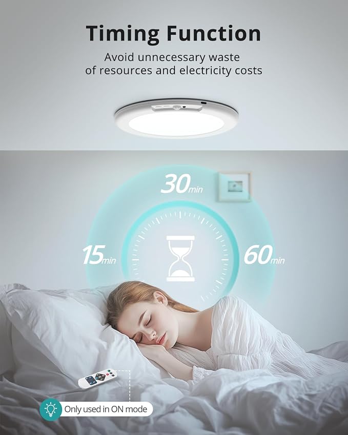 wowatt 2Pcs Battery Operated Ceiling Lights Rechargeable Motion Sensor Light - Image 8
