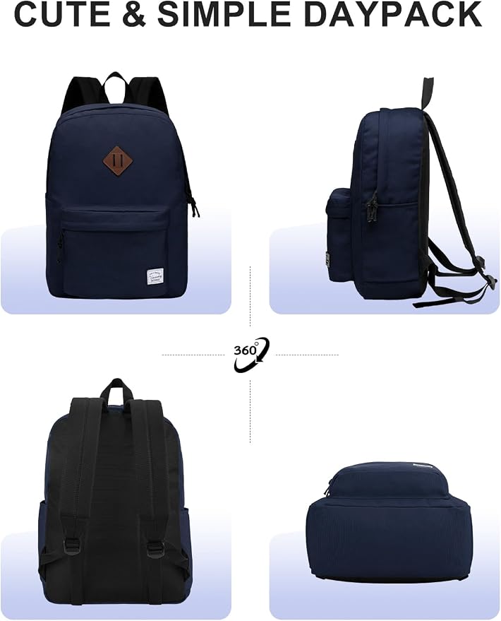 VASCHY Lightweight Backpack for School, Classic Basic Water Resistant Casual - Image 6