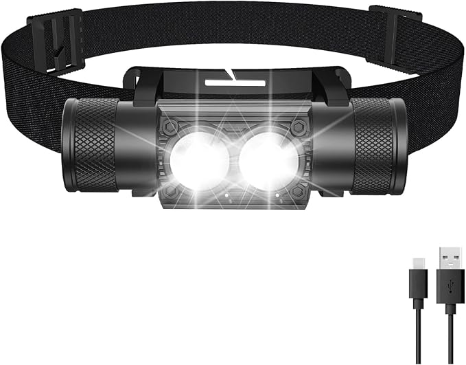 Rechargeable Headlamp, 1200 Lumen Super Bright Lightweight 0.25 lb by Gsvyaniv