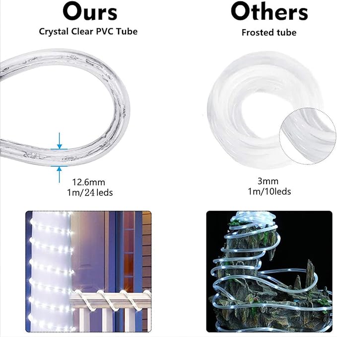 150ft LED Rope Lights Outdoor, 1080 LED Connectable and Flexible Tube Lights - Image 5