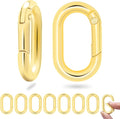 10Pack 1 Inch Small Oval Keyring, Metal Tiny Carabiner Spring Snap Hooks Clip by CooBigo